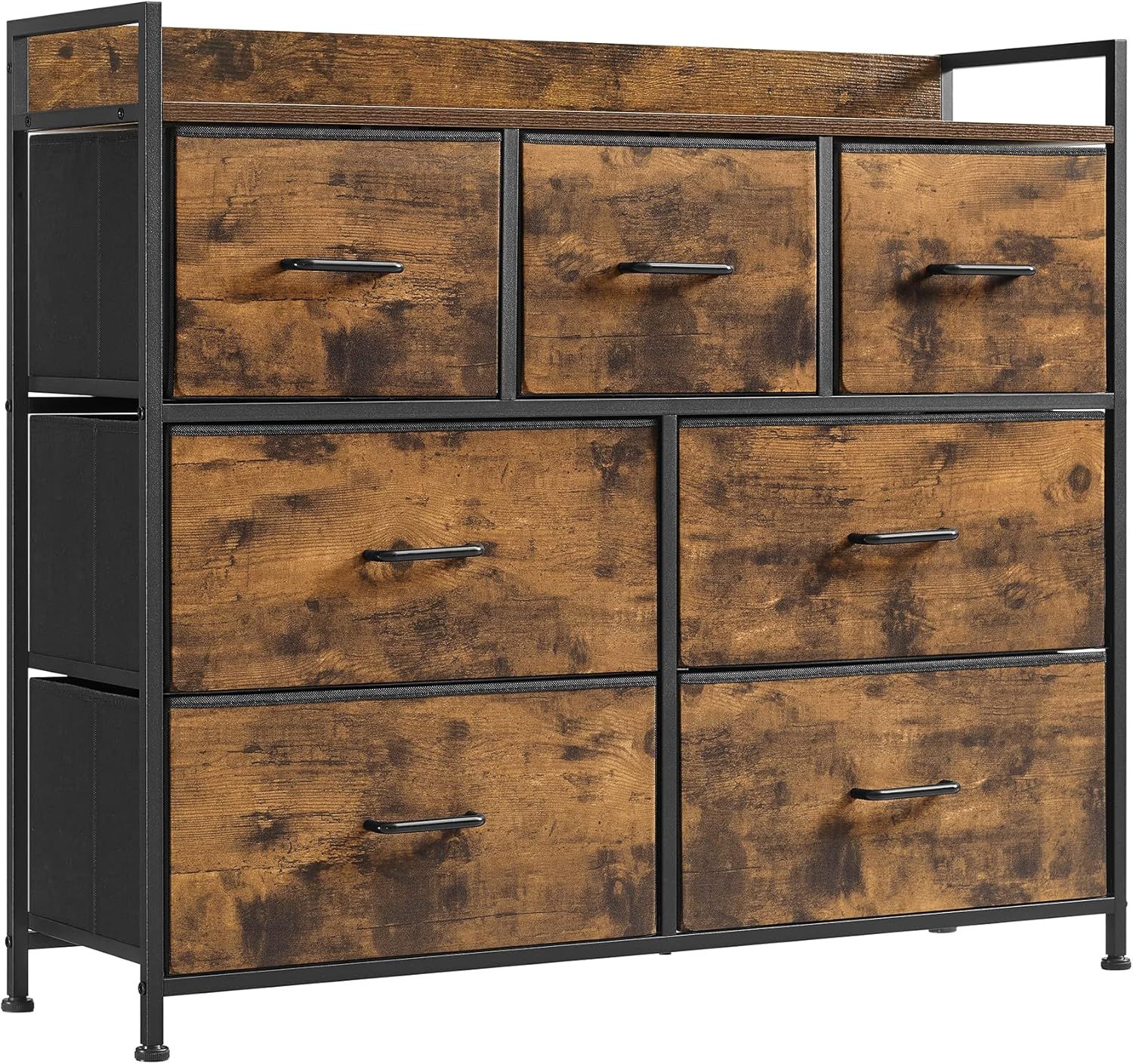 Industrial Chest of Drawers: 7 Fabric Drawers, Vintage