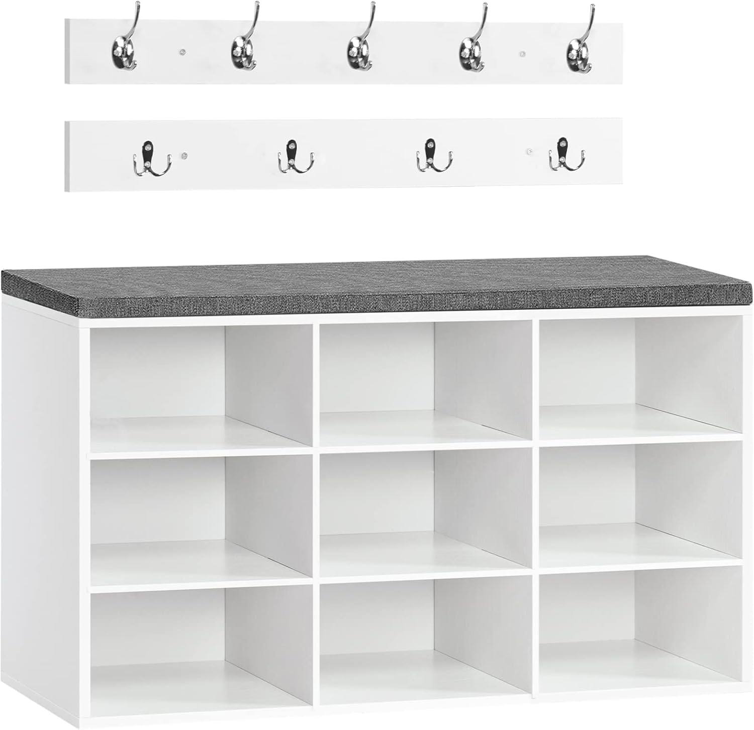 Stylish HOOBRO: shoe rack-bench with 9 shelves