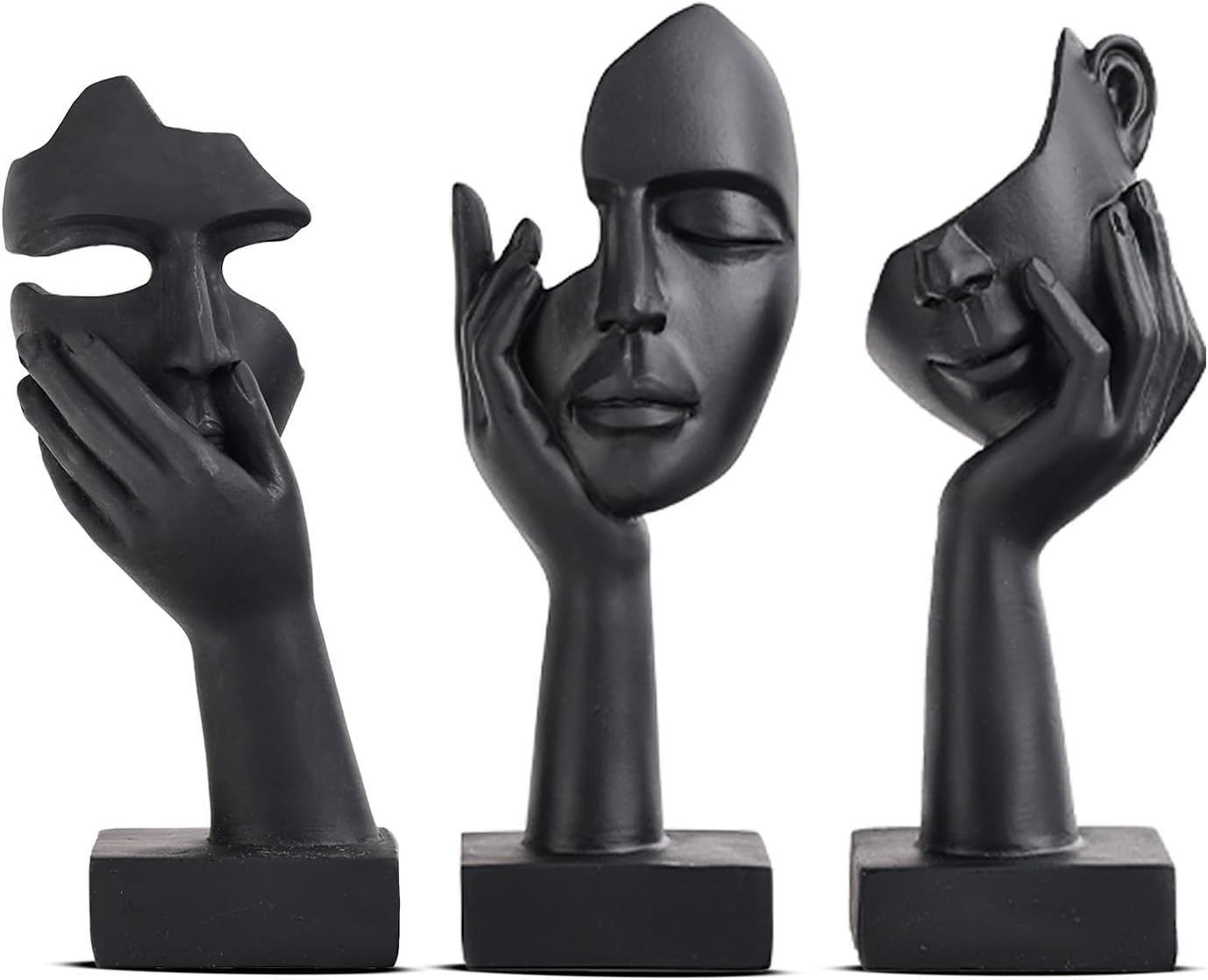 Black decor: a womans face in a modern interior